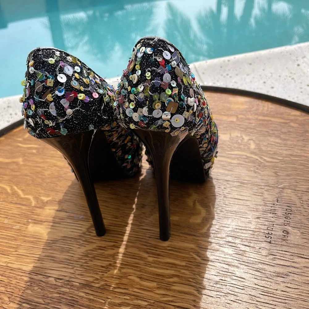 NWOT | Carlos Platform Sequin Heels | Sz 6.5